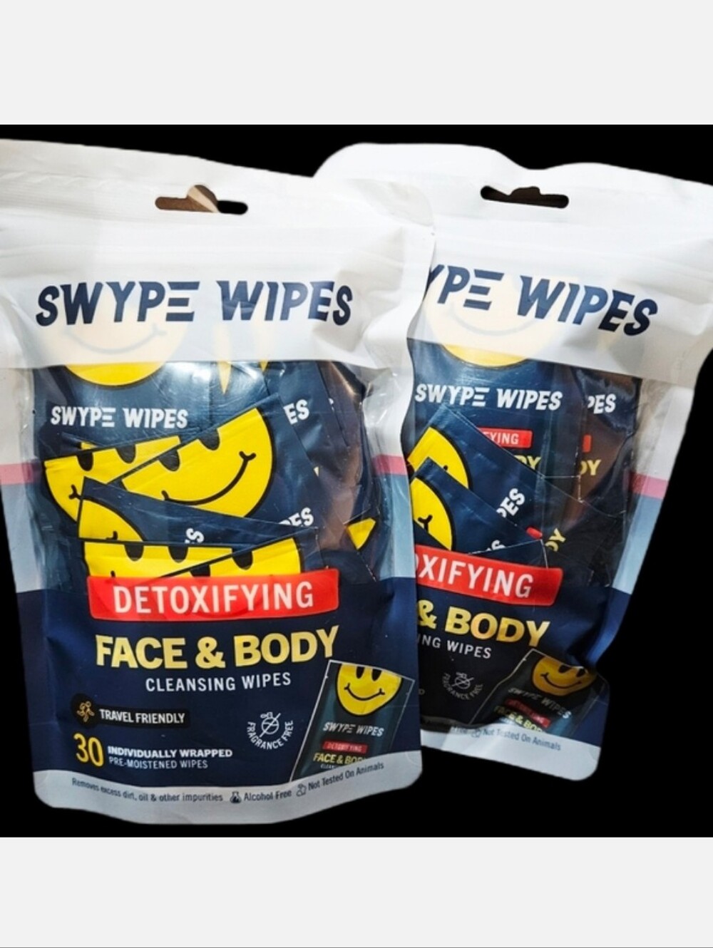 NWT JOE BOXER 》2pks/60pcs《 SWIPE WIPES DETOXIFYING FACE & BODY CLEANSING WIPES!
